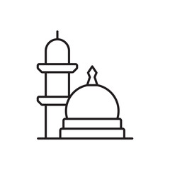 Masjid Nabwai icon design with white background stock illustration
