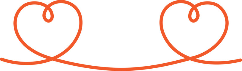 シンプルな赤いハートのラインフレーム