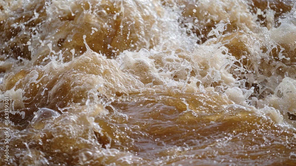 Canvas Prints the brown muddy waters of the river are transformed into a frothy churning mass.