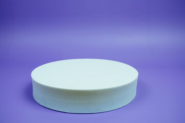 White podium mockup product presentation concept on purple geometric background