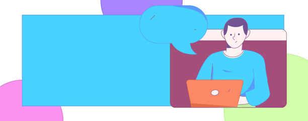 Flat vector illustration of business people operating work scene
