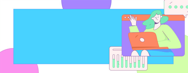 Flat vector illustration of business people operating work scene
