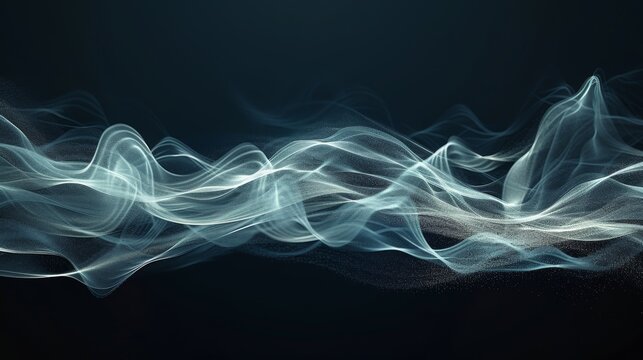 A sound wave traveling through a vacuum, with no visible medium to carry it.