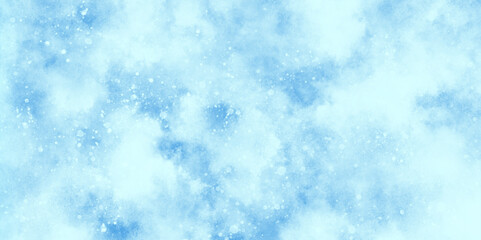 Abstract cloudy blue background with bokeh, beautiful blue watercolor background with glitter particles for wallpaper and design, Beautiful shiny light glowing abstract glitter background with bokeh.