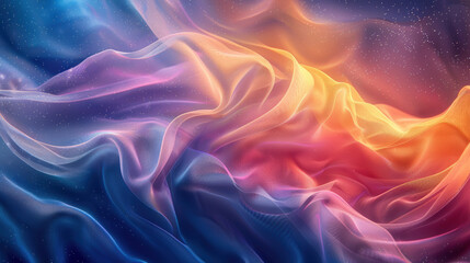 Fototapeta premium Vibrant abstract background with colorful flowing fabric, providing a sense of motion and energy. Ideal for creative projects, presentations, and design work.