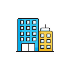 Building icon design with white background stock illustration
