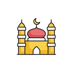 Mosque icon design with white background stock illustration