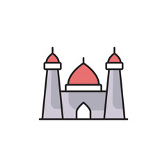Mosque icon design with white background stock illustration