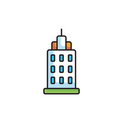 Tower icon design with white background stock illustration