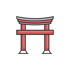 Torii icon design with white background stock illustration