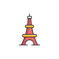 Eiffel Tower icon design with white background stock illustration