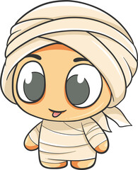 cute mummy halloween cartoon
