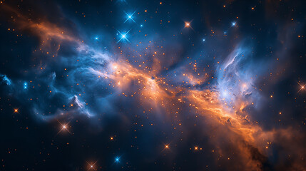 Obraz premium Celestial Star Cluster. Dense cluster of stars in space