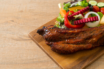 barbecue pork spare ribs with vegetables