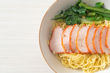 Barbecue Red Pork Noodles with Soup