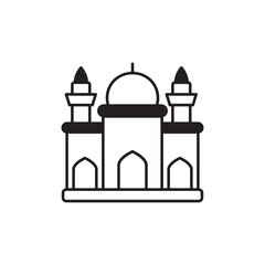 Taj Mehal icon design with white background stock illustration