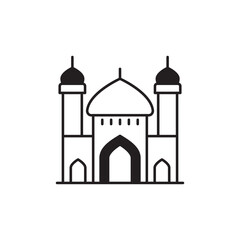 Mosque icon design with white background stock illustration