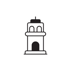 Tower icon design with white background stock illustration