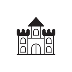 Castle icon design with white background stock illustration