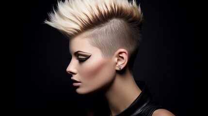 Fototapeta premium A short, spiky hairstyle with an undercut
