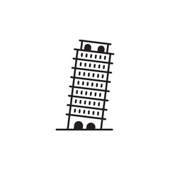 Pisa icon design with white background stock illustration