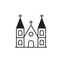 Cathedral icon design with white background stock illustration