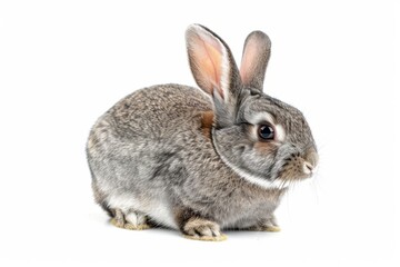 Fototapeta premium Grey rabbit on white background