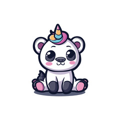 Fototapeta premium cute unicorn panda mascot design