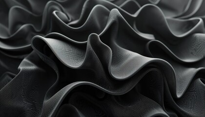 Black layers of cloth or paper warping