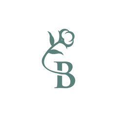 Letter B cotton logo icon vector template