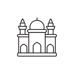 Taj Mehal icon design with white background stock illustration
