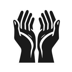 Vector silhouette of a hand gesture isolated on white background