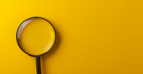 magnifying glass on yellow background