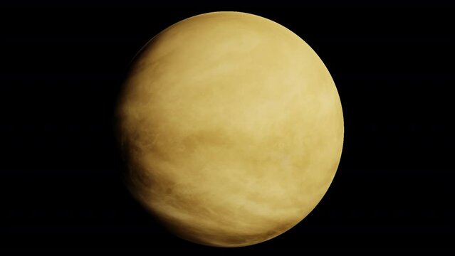 planet venus solar system universe rotating looping transparent