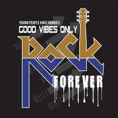 rock forever design typography vector illustration