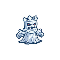 Cute design vector ghost king emoji