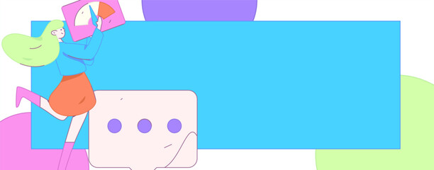 Flat vector illustration of business people operating work scene
