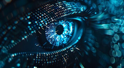 Futuristic Digital Eye Showcasing Technological Advancements in Data Analytics and Artificial Intelligence