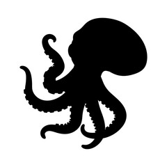 Hand Drawn Octopus Shilouette Illustration