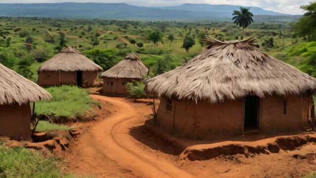 thatched roof house