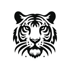 Majestic Tiger Head Vector Illustration - High-Quality Animal Design