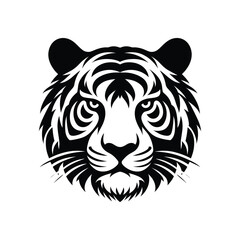 Majestic Tiger Head Vector Illustration - High-Quality Animal Design