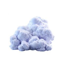 Abstract digital illustration of smooth, rounded forms in blue, resembling cloud or organic shapes, against a white background.
