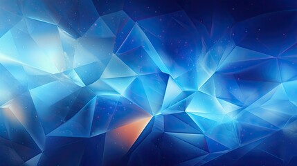 Dynamic blue polygon background with swirling motion and neon highlights