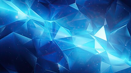 Dynamic blue polygon background with swirling motion and neon highlights