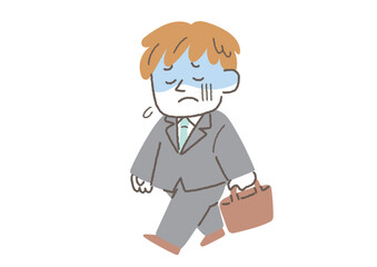 つらそうに歩いているビジネスマンのイラスト