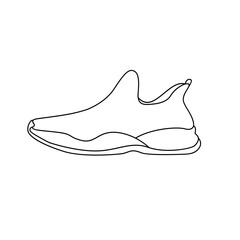Line Sneaker logo icon, shoe design illustration