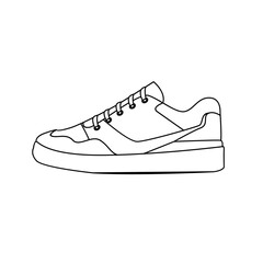 Line Sneaker logo icon, shoe design illustration