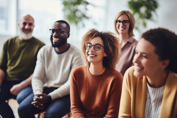 Diverse mental health support groups creating safe space for connection and guidance
