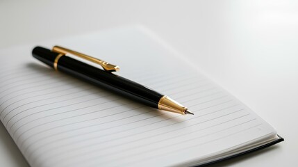 Naklejka premium Pen and Notebook on White Background Symbolizing Writing and Creativity